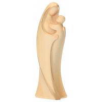 Statue Vierge marie avec enfant en bois - 15 cm - finition alabaster