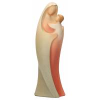 Statue Vierge Marie avec enfant en bois - 20 cm - finition couleur