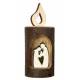 Nativité dans rondin en bois sculpté H 11cm x 4.5 cm Naturel