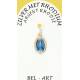 Médaille Argent Rhodié - Miraculeuse - 12 mm - Email Bleu
