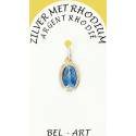 Medaille Zilver + Rhodium Wonderbare 12 mm Email Blauw 