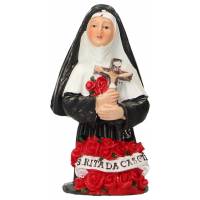 Statue 7 cm - Buste de sainte Rita avec roses