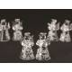 Ange en verre 4 cm blanc avec étoile 6 / Set