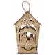 Lanterne en bois 31 cm avec crèche de Noël