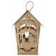 Lanterne en bois 31 cm avec crèche de Noël