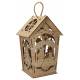 Lanterne en bois 31 cm avec crèche de Noël
