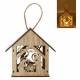 Lanterne en bois 16cm avec crèche de Noël + lumière