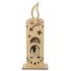 Houten kaars met kerststal + licht 23 cm 