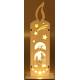 Bougie blanche en bois avec crèche de Noël + lumière 23 cm