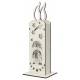 Bougie blanche en bois avec crèche de Noël + lumière 23 cm