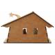 Crèche en bois découpé + lumière 10x20x10 cm