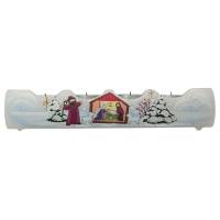 Bougeoir de Noël blanc en verre avec 4 bougies - crèche de Noël