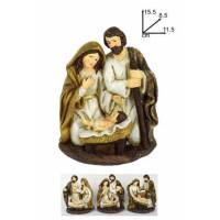 Nativité dorée 3 modèles assortis - 15.5 cm