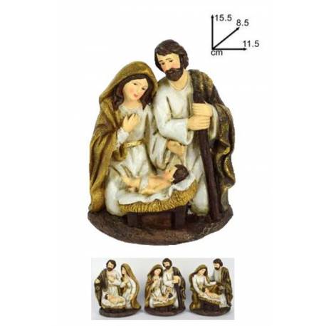 Nativité dorée 3 modèles assortis - 15.5 cm