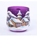 Kerst theelichthouder paars 6 x 7 cm 