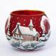 Kerst theelichthouder rood 7 x 6 cm 