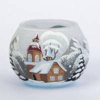 Photophore de Noël blanc 7 x 6 cm