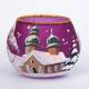 Kerst theelichthouder paars7 x 6 cm 