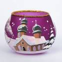 Kerst theelichthouder paars7 x 6 cm 