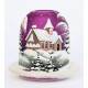 Photophore de Noël violet + bougie 12 Cm