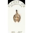 Médaille plaqué-or Fer à cheval / Vierge 15 mm