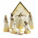 Kerststal + 8 Fig 15 cm 
