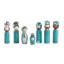 Personnages de crèche de Noël - 7 figurines de 15 cm