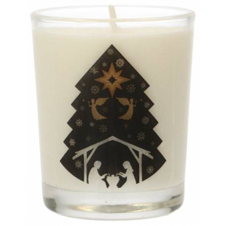 Kaarsje in glas 65 x 50 mm Heilige Familie 