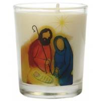 Bougie en verre 65 x 50 mm Nativité
