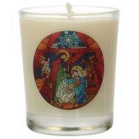 Bougie en verre 65 x 50 mm Nativité