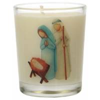 Bougie en verre 65 x 50 mm Nativité