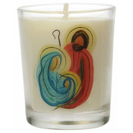 Bougie en verre 65 x 50 mm Nativité