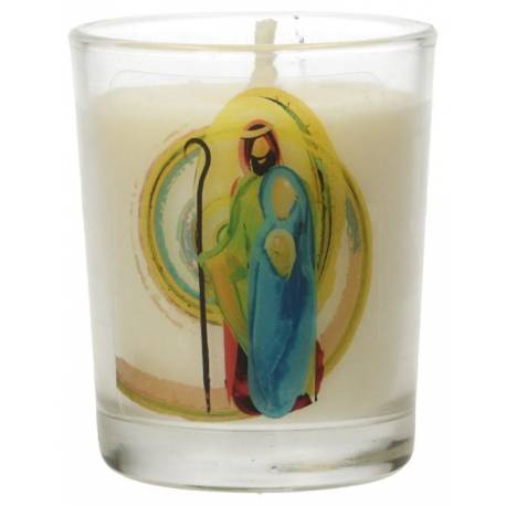 Bougie en verre 65 x 50 mm Nativité