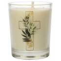 Bougie en verre 65 x 50 mm pour la liturgie