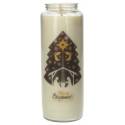 Noveenkaars in glas kerstboom met kerststal 
