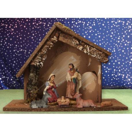 Kerststal met 5 Figuren 07 Cm (27,5x20x11cm) 