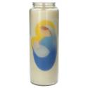 Noveenkaars in glas Maria met king 