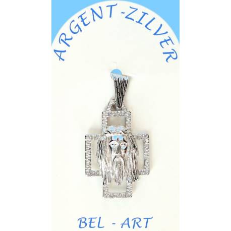 Kruisje Zilver - Christus kop - 25 x 16 mm 