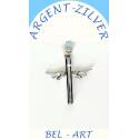 Croix avec ailes argent - 20 X 20 mm