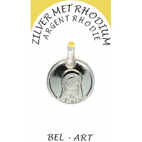 Médaille de la Vierge en argent rhodié