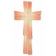 Croix En Bois Sculpte H 15 cm naturel finition rouge