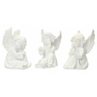 Ange assis Ht 10 cm - 3 / set