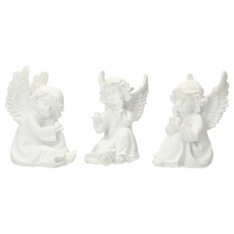 Ange assis Ht 10 cm - 3 / set