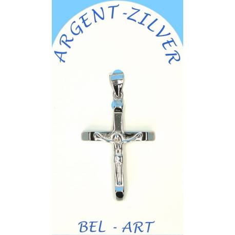 Croix argent avec Christ - 25 X 20 mm