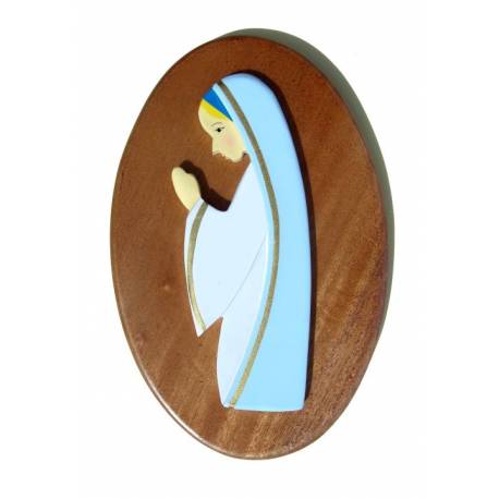 Ste Marie Bleue, 18x11cm houtbasis 