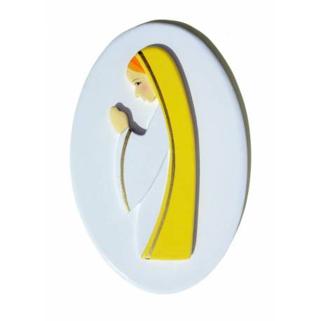 Ste Marie jaune, socle blanc 18x11cm