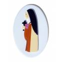 Sainte Thérèse de Lisieux, socle blanc 18x11cm