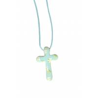 Croix Pendentif Bleue Environ 3cm