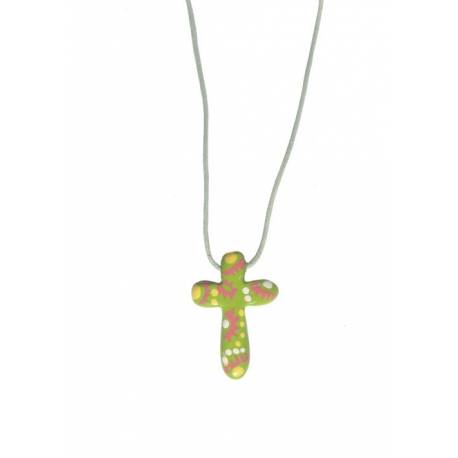 Croix Pendentif Verte Environ 3cm