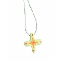 Croix pendentif verte 25mm